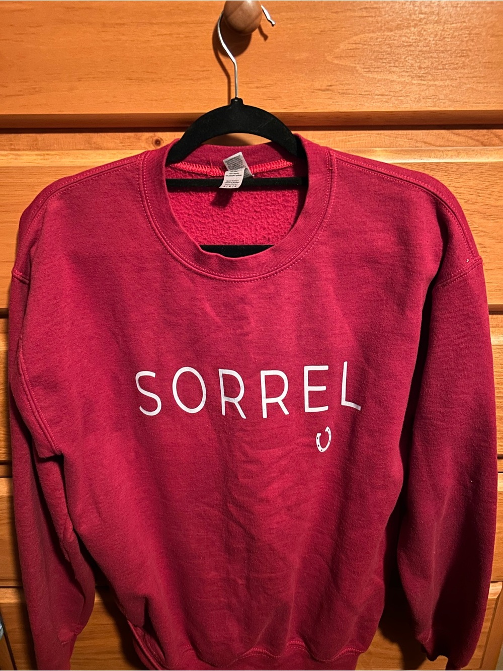 Equestrian Sorrel Crewneck Sweatshirt in Berry Red or Burgundy